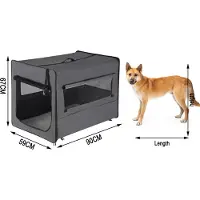 OEM Hundebett mit Kissen - geeignet für Wagen - grau, 90 x 59 x 67 cm