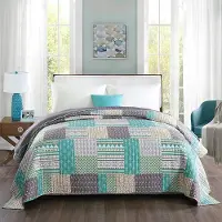 OEM Einfarbene Polyester Bettwäsche 1 Persoon Grün/Grau 150x200cm
