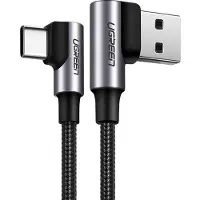 UGREEN abgewinkeltes USB-A-auf-USB-C-Kabel 3A, 1 m - Grau
