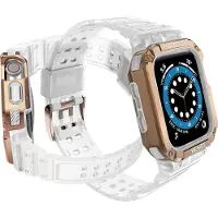 Hurtel Schutzarmband für Apple Watch 38/40/41 mm Panzergehäuse - Transparent, Roségold