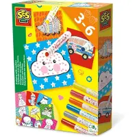 SES Creative Stempeln mit Stiften, Blau, Grau, Orange, Pink, Rot, Gelb, Rund, Gemusterte Spitze, 3 Jahr(e), 6 Jahr(e), Kind