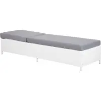 Beliani Gartenliege weiß Polyrattan inkl. Auflage elegant Terrasse