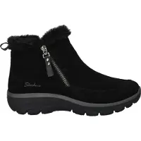 SKECHERS Winterboots "EASY GOING-COOL ZIP", Damen, Gr. 36, schwarz, Leder, Textil, unifarben, Schuhe Winterboots, Winterschuh, Reißverschlussstiefel mit 3M Scotchgard-Imprägnierung