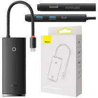 Baseus Hub Os Lite 6-Port (Typ-C Do Hdmi+Usb3.0*2+Pd+Sd/Tf) (Czarny)