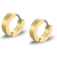 Lotus Paar Creolen "Men's Earrings", gold (gelbgoldfarben, edelstahlfarben), Ohrringe, Damen, 12mm, Edelstahl, Paar Creolen