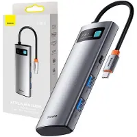 Baseus Metal Gleam, USB Typ-C, HDMI, USB 3.0, USB Typ-C, MicroSD (TransFlash), SD, 5000 Mbit/s, 30 Hz, 3840 x 2160 Pixel