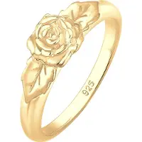 Elli Silberring "Ring Rosenblüte Blume Vintage Look Trend 925 Silber" Gr. 52, gold, Fingerringe, Damen, 52, Silber 925 (Sterlingsilber), Silberring