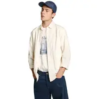 Pepe Jeans für Herren. PM308728 Manley Hemd weiß (S), Lässig, Baumwolle, Langarm
