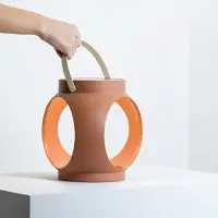 Faro LED-Akku-Tischlampe Candela, terracotta, Kunststoff
