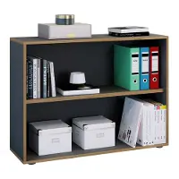 VCM Bücherregal "Holz Büro Regal Bücher Ordner Aktenregal Salia 2f", schwarz (anthrazit), B:100cm T:33cm, Regale, Bücherregal