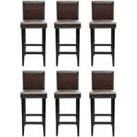 The Living Store Barshocker 6 Stk. Braun Kunstleder