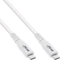 InLine USB4 Kabel, USB-C Stecker/Stecker, PD 240W, 8K60Hz, TPE, weiß, 2m, 2 m, USB C, USB C, USB4 Gen 3x2, 40 Gbit/s, Weiß
