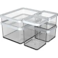 Rotho Loft 5er-Set Vorratsdosen mit Deckel - Luftdicht & Stapelbar