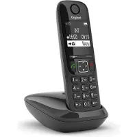 Gigaset AS690, Analoges/DECT-Telefon, Kabelloses Mobilteil, Freisprecheinrichtung, 100 Eintragungen, Anrufer-Identifikation, Schwarz