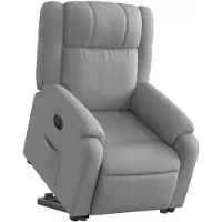 vidaXL Relaxsessel mit Aufstehhilfe Hellgrau Stoff