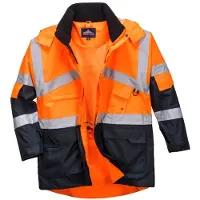 Portwest atmungsaktive Warnschutzjacke, wasserabweisend, 40+ UPF Orange XXXL