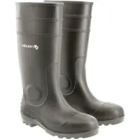 Högert Gummistiefel RITTER S5L FO SR, 100 % PVC, Stahlkappe 200 J, Polyester-Futter, schwarz, Gr. 44 – Art. HT5K630 | Technik