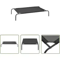 The Living Store Erhöhtes Hundebett Schwarz L Textilene