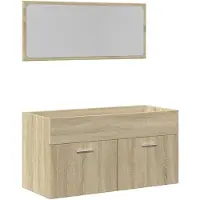 vidaXL 2-tlg. Badmöbel-Set Sonoma-Eiche Holzwerkstoff