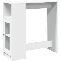 vidaXL Bartisch mit Regal Weiß 101x40x103,5 cm Holzwerkstoff