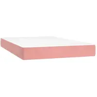 vidaXL Taschenfederkernmatratze Mittel Rosa 120x220x20 cm Samt