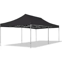TOOLPORT 4x8m Aluminium Faltpavillon, ohne Seitenteile, schwarz