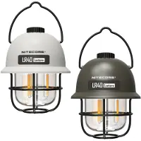 Nitecore 2 Stück LR40 Campingleuchte inklusive Akku, 1x Gehäusefarbe weiss, 1x oliv