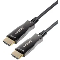 MaxTrack Aktives HDMI 2.0 LWL Glasfaserkabel mit Ethernet 4K UHD Schwarz 20m