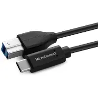 Microconnect USB3.1CB1, 1 m, USB C, USB B, USB 3.2 Gen 1 (3.1 Gen 1), Schwarz