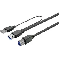 VivoLink PROUSB3AB5C-DUAL, 5 m, USB A, USB B, USB 3.2 Gen 1 (3.1 Gen 1), Schwarz