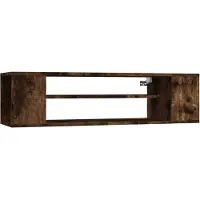 The Living Store TV-Wandschrank Räuchereiche 100x30x26,5 cm Holzwerkstoff
