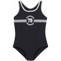 Kangaroos Badeanzug "Sporty", Jungen, Gr. 146/152, N-Gr, schwarz, Polyamid, kontrastfarbene Details, unifarben, Badeanzüge Badeanzug, mit sportlichem Frontdruck