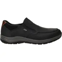 Rieker Herren Sneaker aus Leder mit Gummizug loser weicher Einlage 03651, Größe:41 EU, Farbe:Schwarz