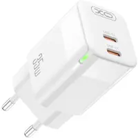 XO Ladegerät Datenkabel mit 2 USB-C Anschlüssen 35W Schnellladegerät in Weiß