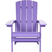 Beliani Gartenstuhl Purpur Kunstholz Breite Armlehnen Muskoka Adirondack Stil Terrasse Outdoor