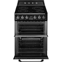 Smeg Victoria Tr62ibl2 60cm Erdgaskochherd Mit 2 Backöfen 4 Brennern Schwarz Schwarz One Size