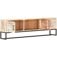 The Living Store TV-Schrank Weiß 140 × 30 × 45 cm Massivholz Akazie