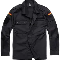 Brandit moderne Herren Jacke Reißverschluss Klettverschluss Schwarz