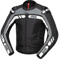 IXS RS-500 1.0 Motorrad Leder- / Textiljacke, schwarz/grau/weiß, 50