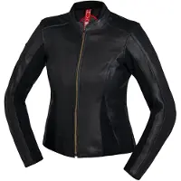 IXS Aberdeen Damen Schwarz Motorrad Lederjacke Größe 38