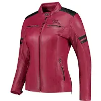 Rusty Stitches Joyce V2 Damen Motorrad Lederjacke, rot/schwarz, 36