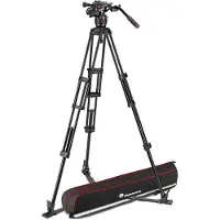 Manfrotto Nitrotech 608 Aluminium Video-Stativ mit Bodenspinne -