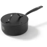BE Living Essential Kochtopf mit Deckel - Ø 18 cm - Kochtopf - Keramik - PFAS frei - Induktion - Schwarz