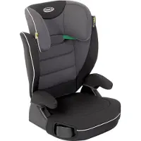 Graco Logico L i-Size R 129, Kindersitz ca. 3,5 bis 12 Jahre (100 bis 150 cm), höhenverstellbare Armlehnen, waschbare Sitzbezüge, Installation mit Fahrzeuggurt, Kindersitz schwarz, Midnight