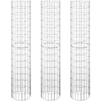 vidaXL Gabionen-Hochbeete 3 Stk. Rund Verzinkter Stahl Ø30x150 cm