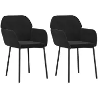 vidaXL Esszimmerstühle 2 Stk. Schwarz Samt