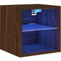 vidaXL TV-Wandschrank mit LED-Leuchten Braun Eichen-Optik 30x28,5x30cm