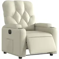 vidaXL Relaxsessel Elektrisch Creme Kunstleder