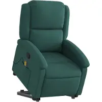 vidaXL Massagesessel mit Aufstehhilfe Dunkelgrün Stoff