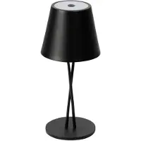 LINDBY LED-Akkutischleuchte Janea CROSS, schwarz, Metall
